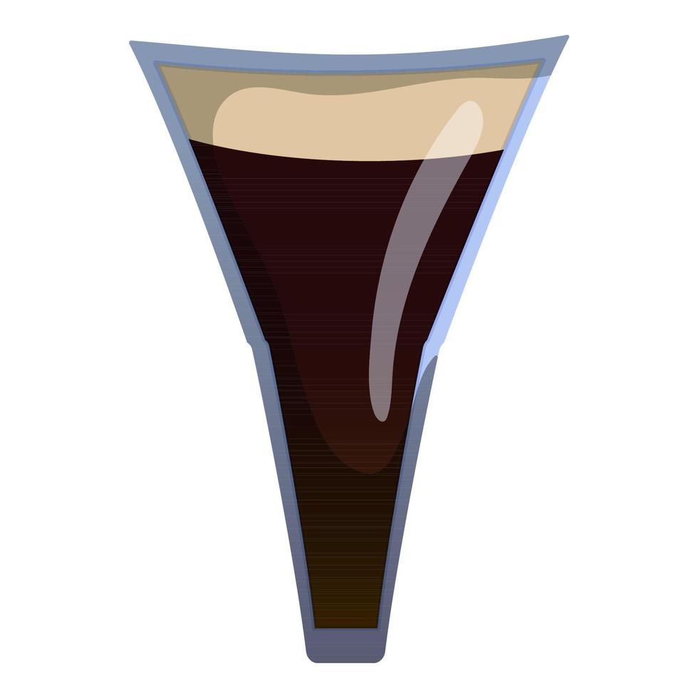 Glass cup with dark coffee. Coffee drink. Vector