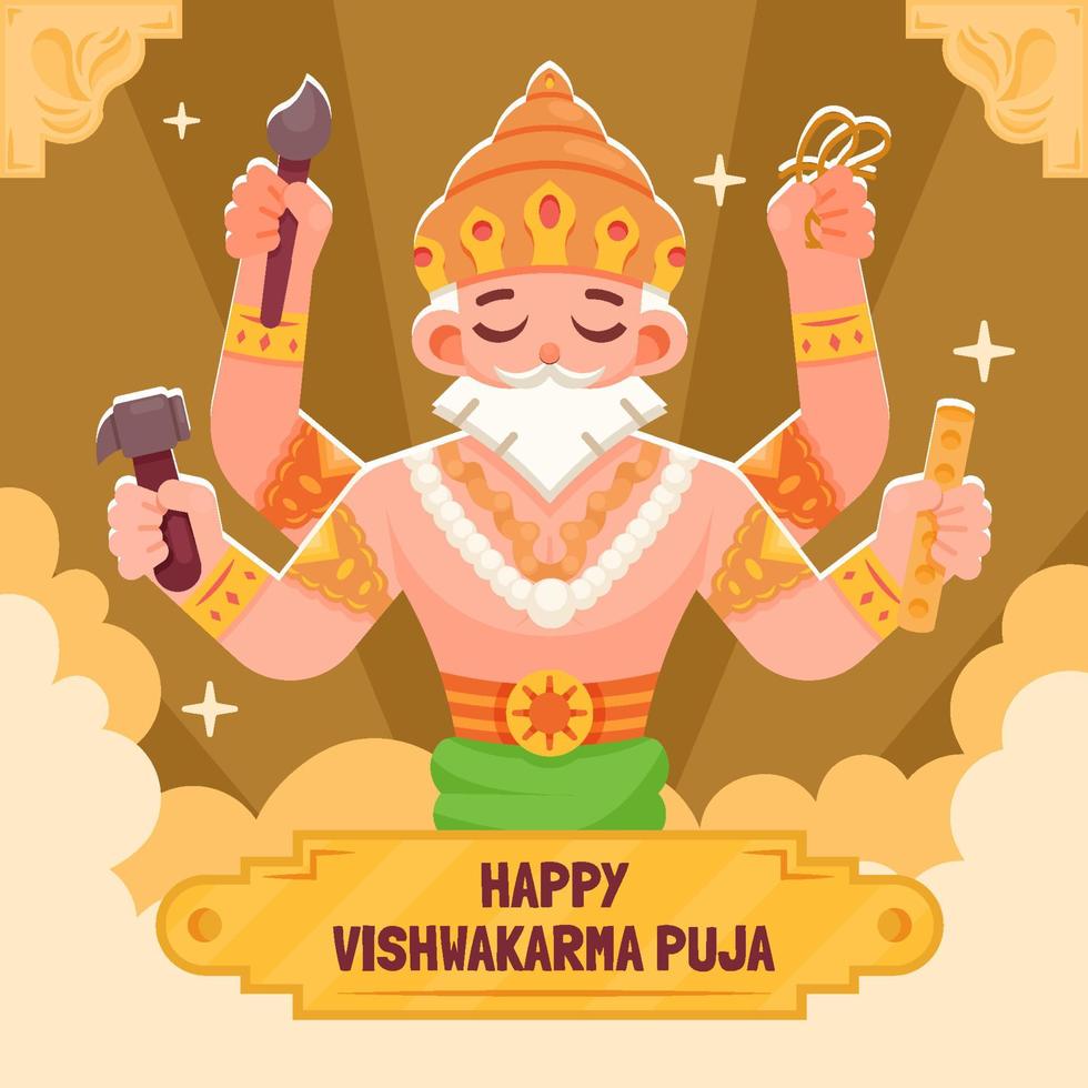 Vishwakarma Puja Concept vector