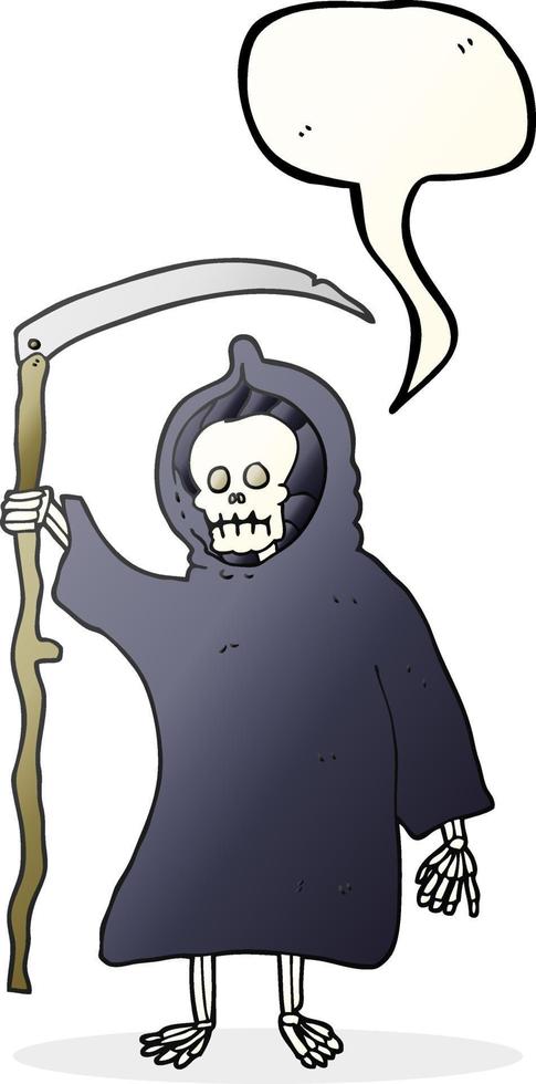 freehand drawn speech bubble cartoon spooky death figure vector