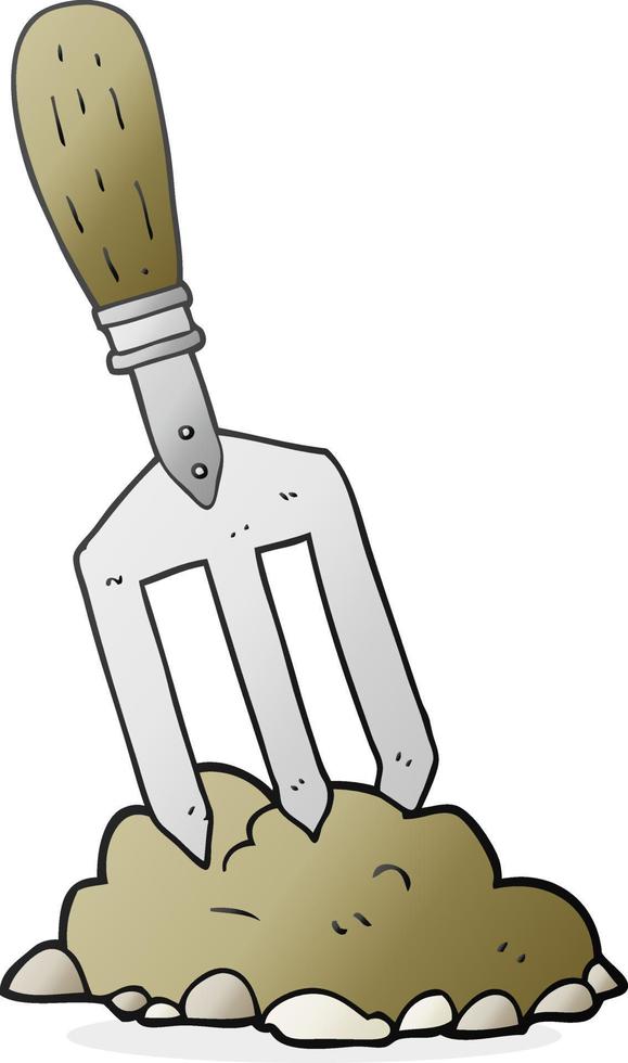 freehand drawn cartoon garden fork vector