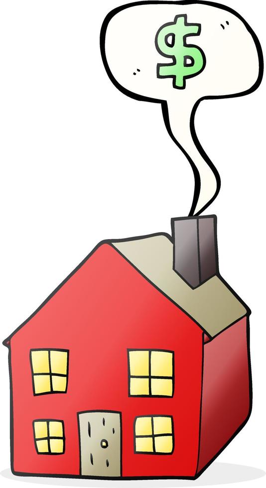 freehand drawn speech bubble cartoon housing market vector
