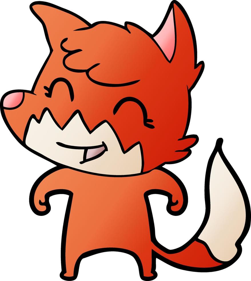 happy cartoon fox vector