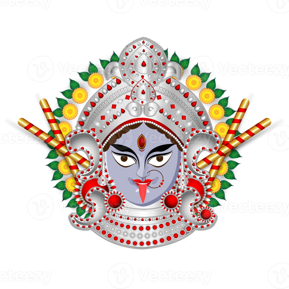 Realistic durga face illustration png