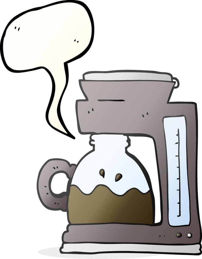 freehand drawn speech bubble cartoon coffee filter machine vector