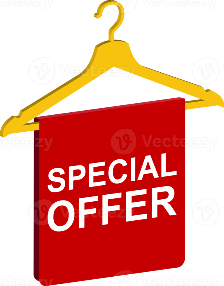 red special offer hanger icon badge sale discount concept png