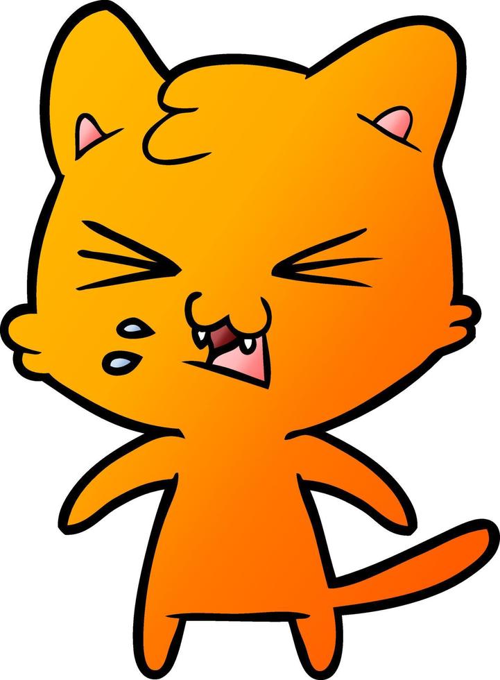 gato de dibujos animados silbando vector