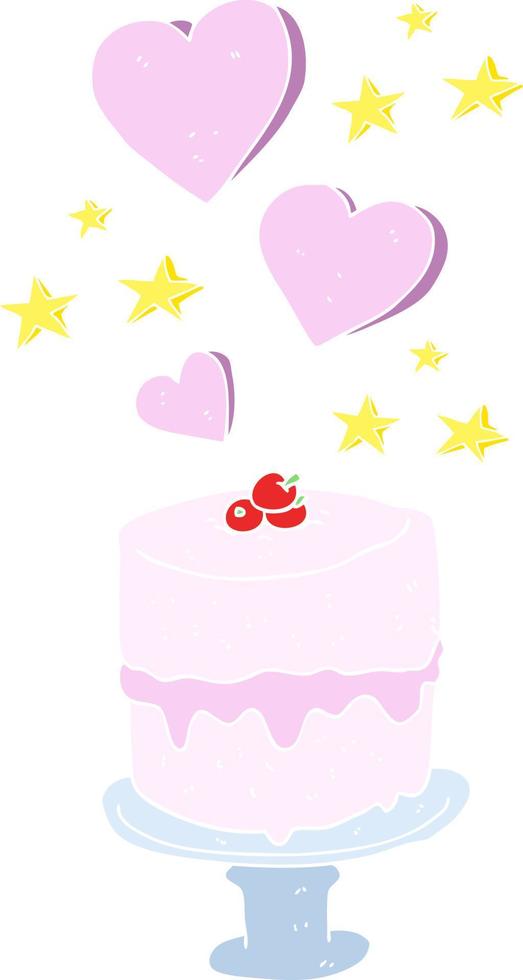 flat color illustration of cake vector