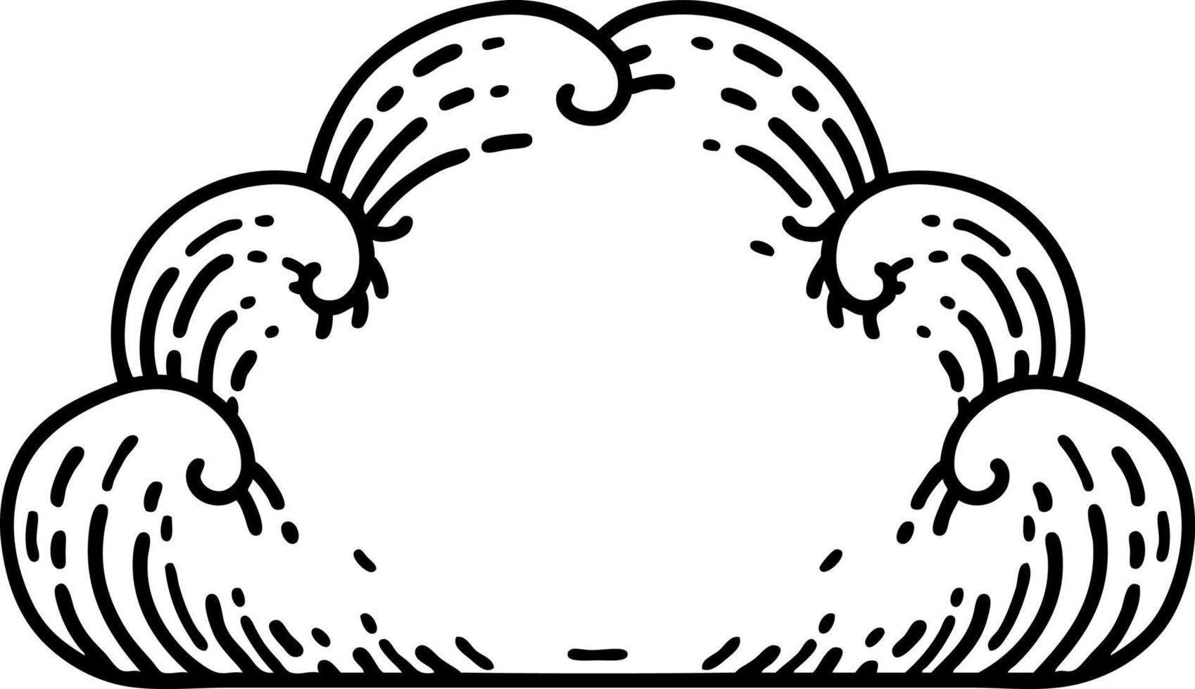 tattoo in black line style of a cloud vector