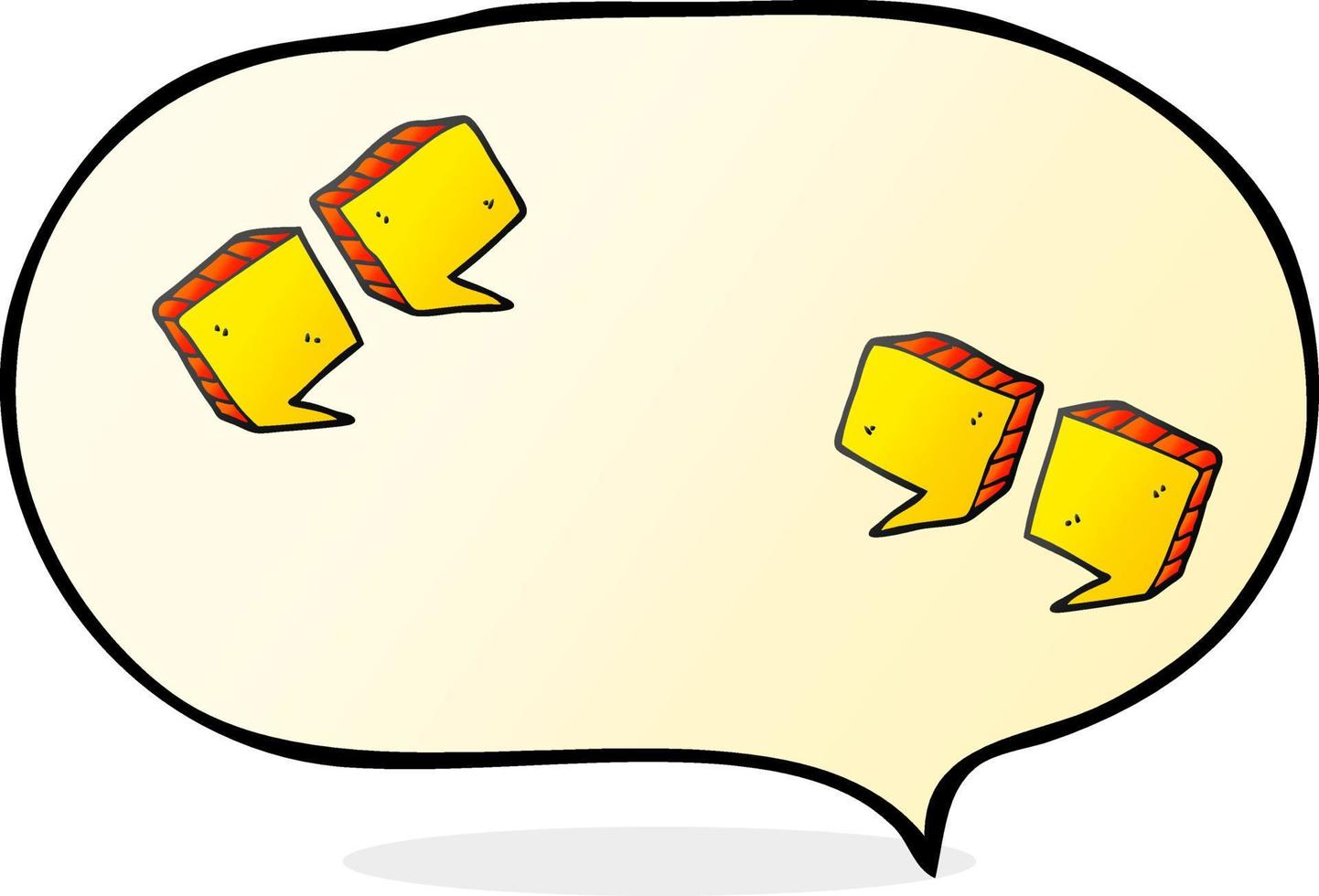 freehand drawn speech bubble cartoon quotation marks vector