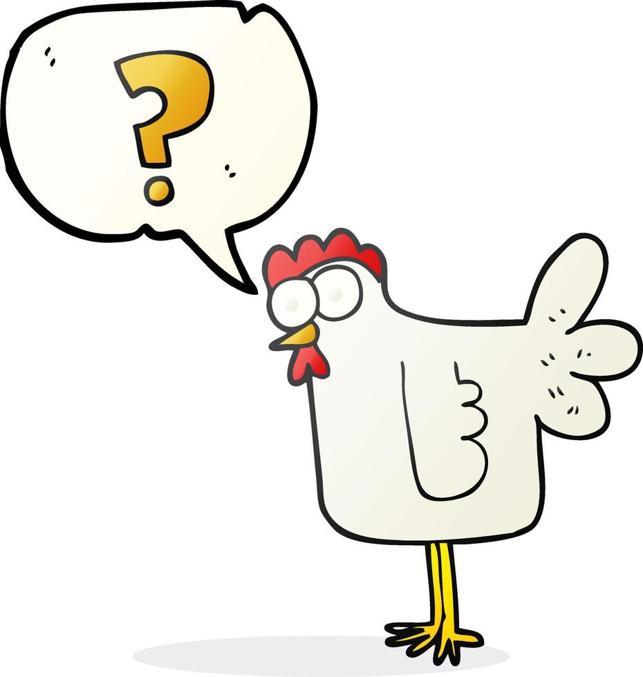 freehand drawn speech bubble cartoon confused chicken vector