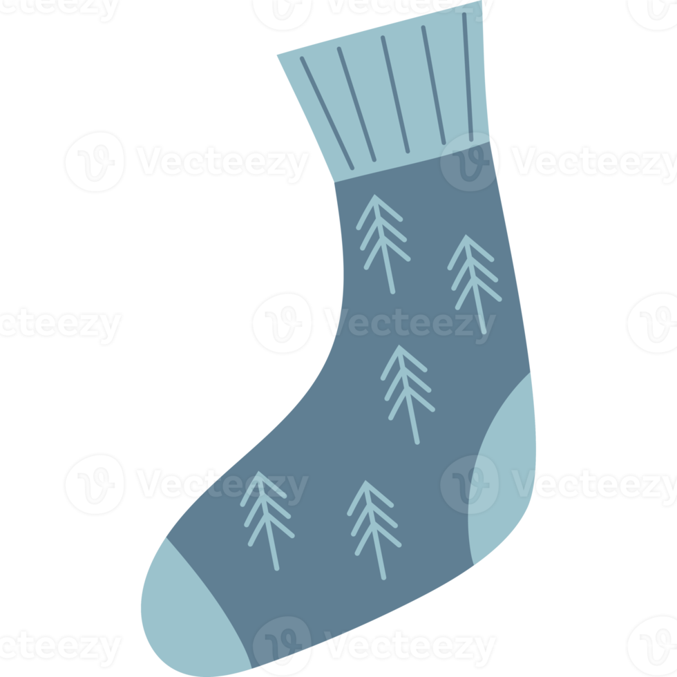 Knitted sock. Winter clothes png