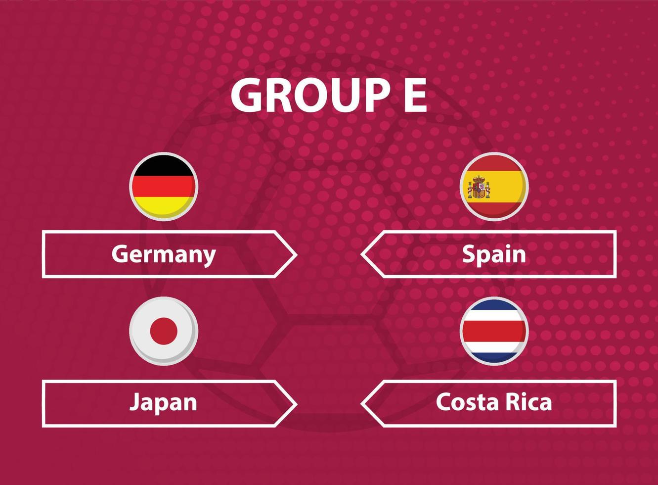 Round Flags of all participants of Group E , World Cup vector