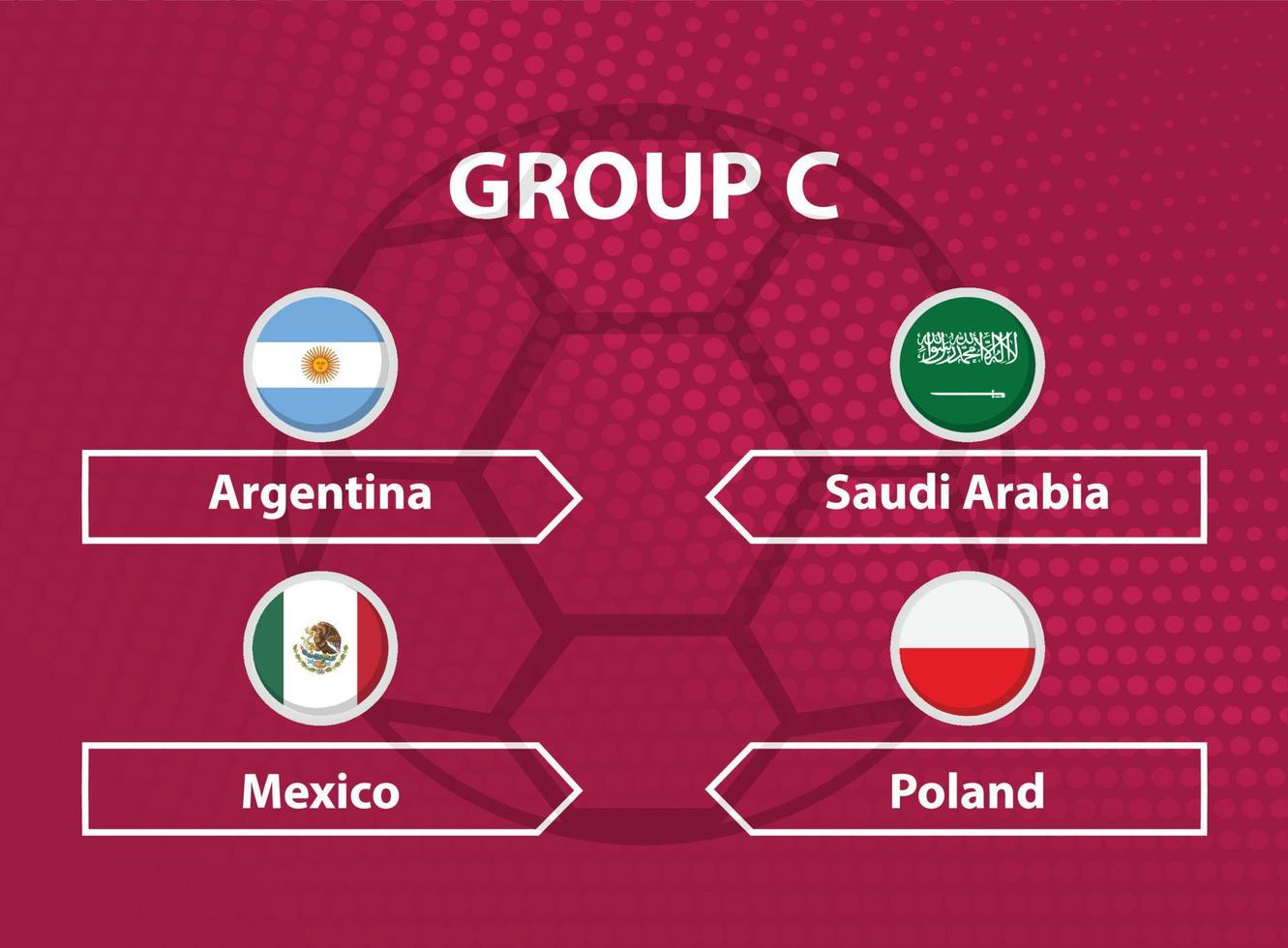 Round Flags of all participants of Group C, World Cup 11858522 Vector