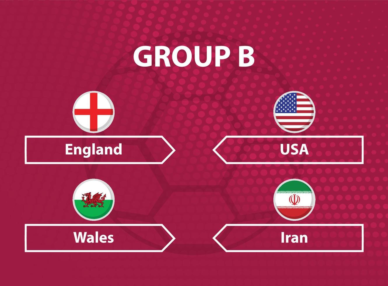 Round Flags of all participants of Group B, World Cup vector