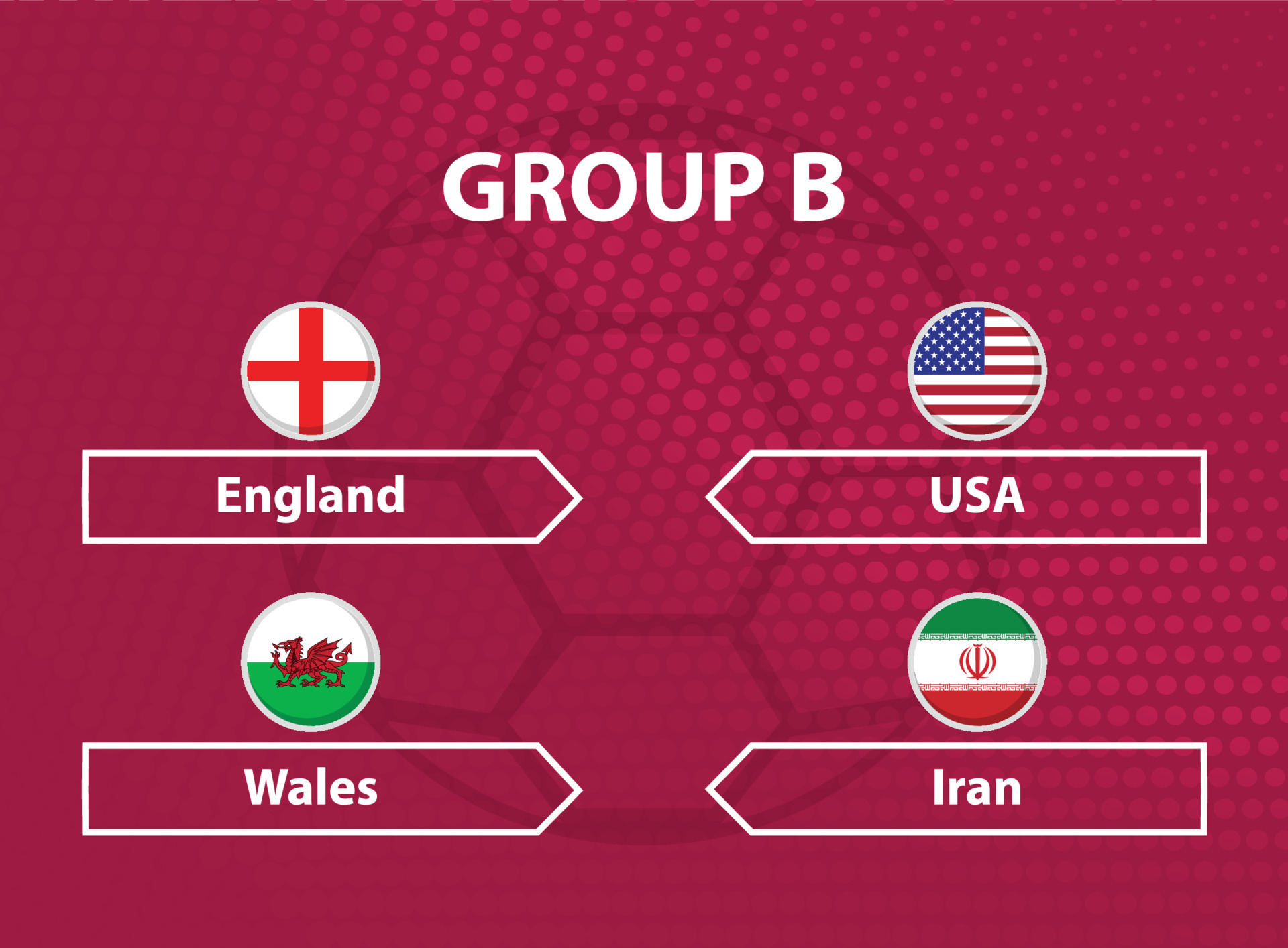 Round Flags of all participants of Group B, World Cup 11858524 Vector