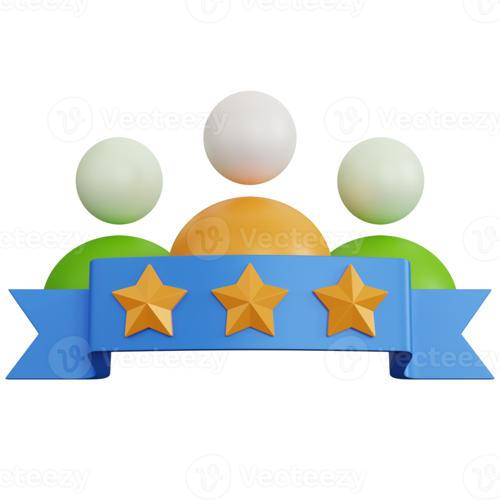 3d rendering ribbon with three user isolated png