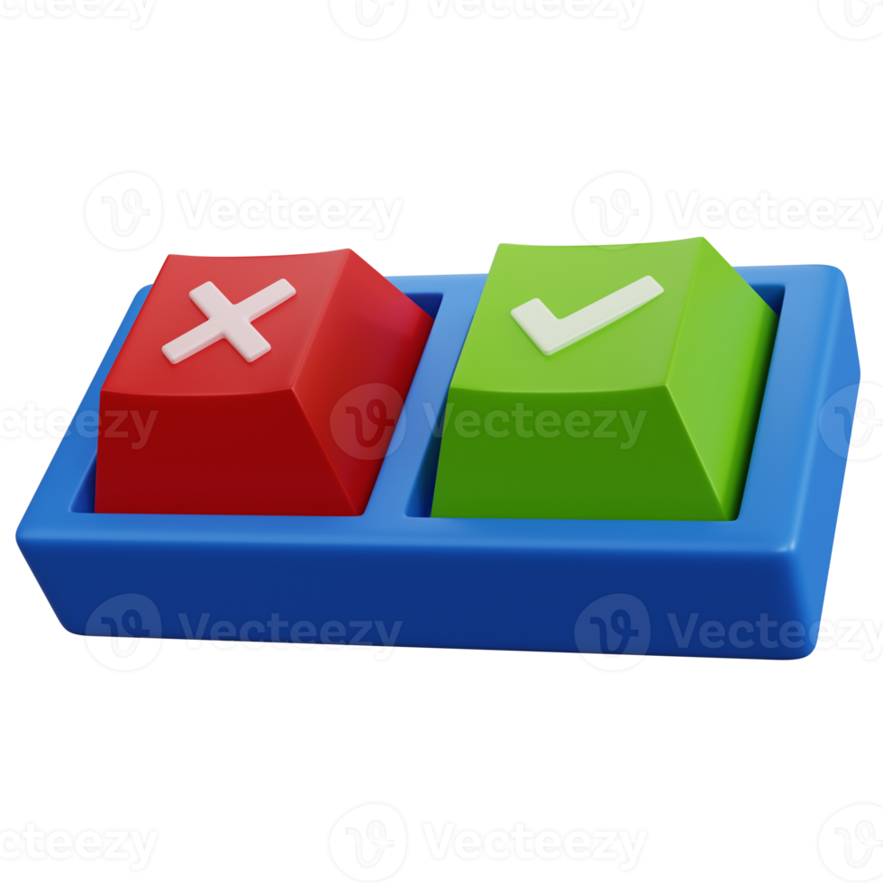 3d rendering choice button isolated png