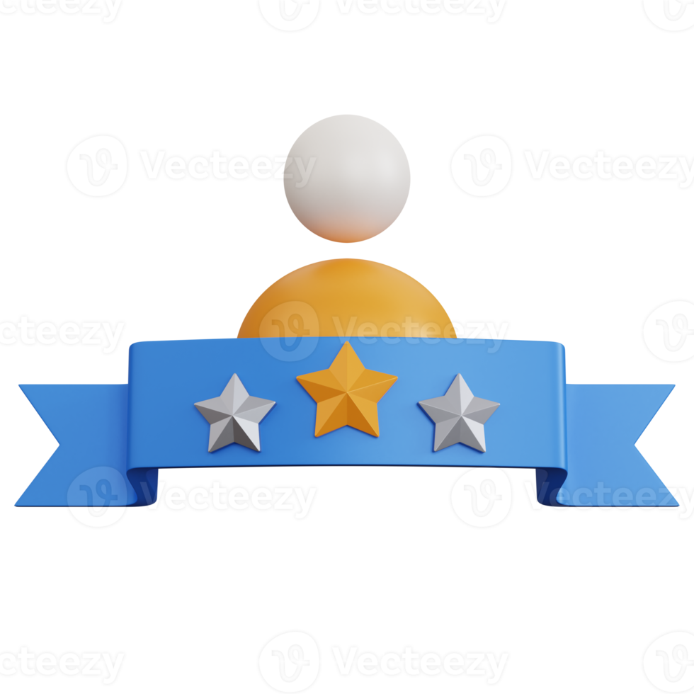 3d rendering ribbon with one user isolated png