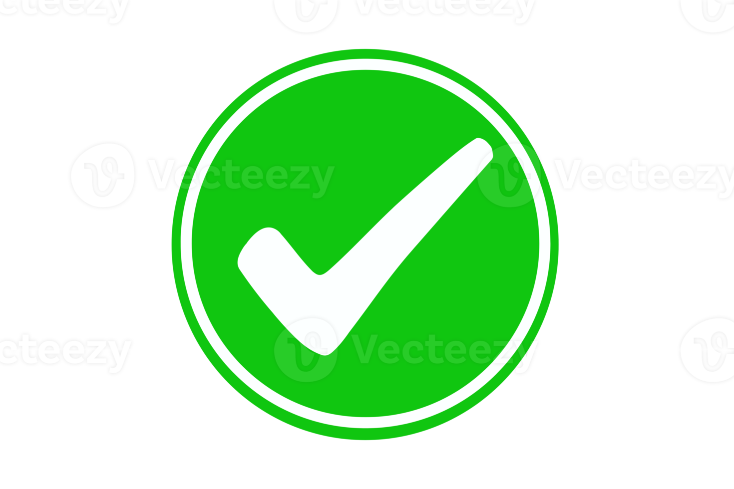 Green check mark icon with circle, tick box, check list circle frame, PNG checkbox symbol sign