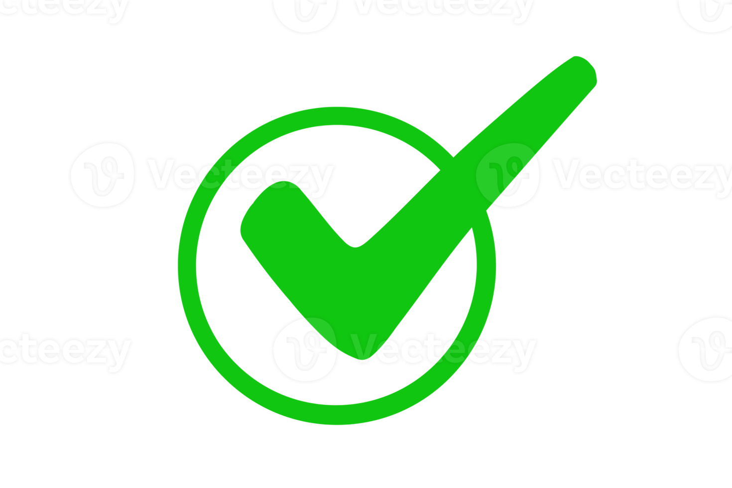 Green check mark icon with circle, tick box, check list circle frame, PNG checkbox symbol sign