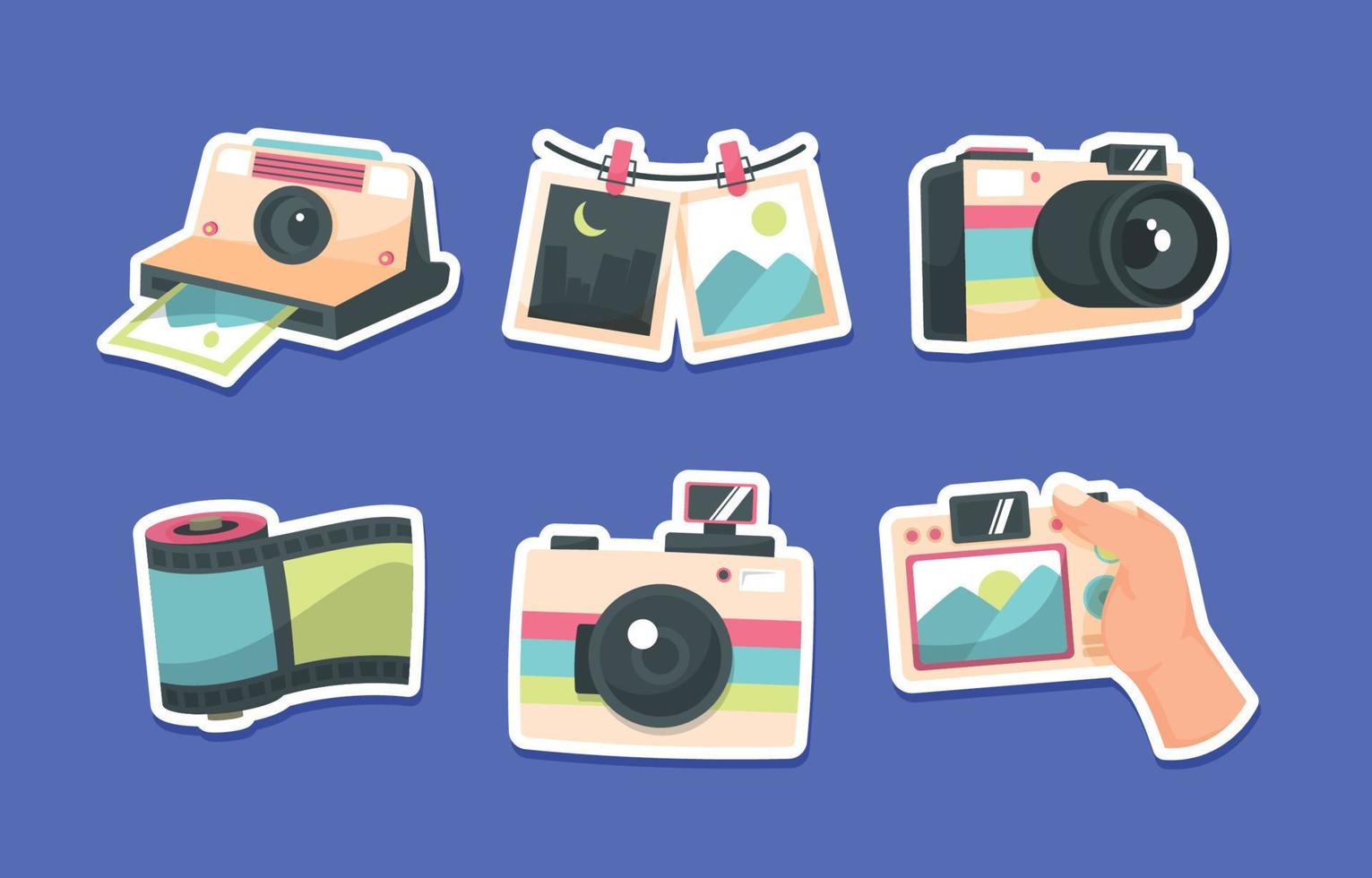 Photography Tools and Components Sticker Package vector
