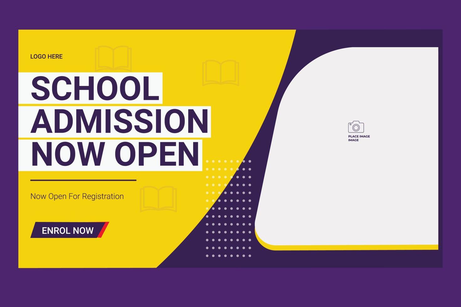 Editable Kids School Education Admission Thumbnail and Web banner vector