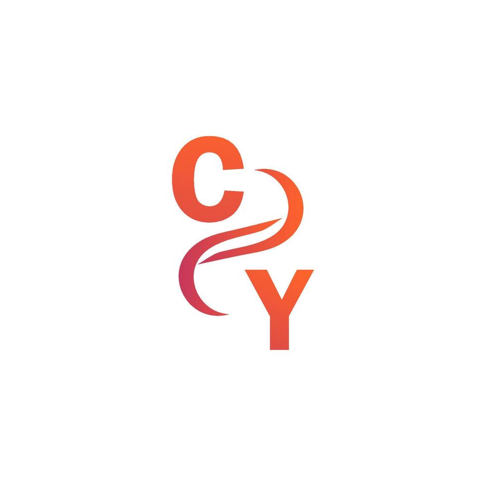 diseño de logotipo de color naranja cy para su empresa vector