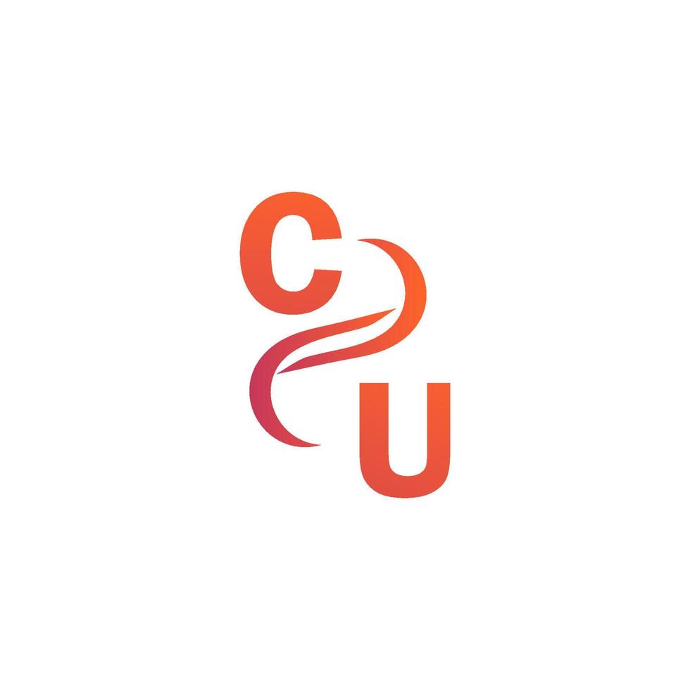 CU orange color logo design for your company vector