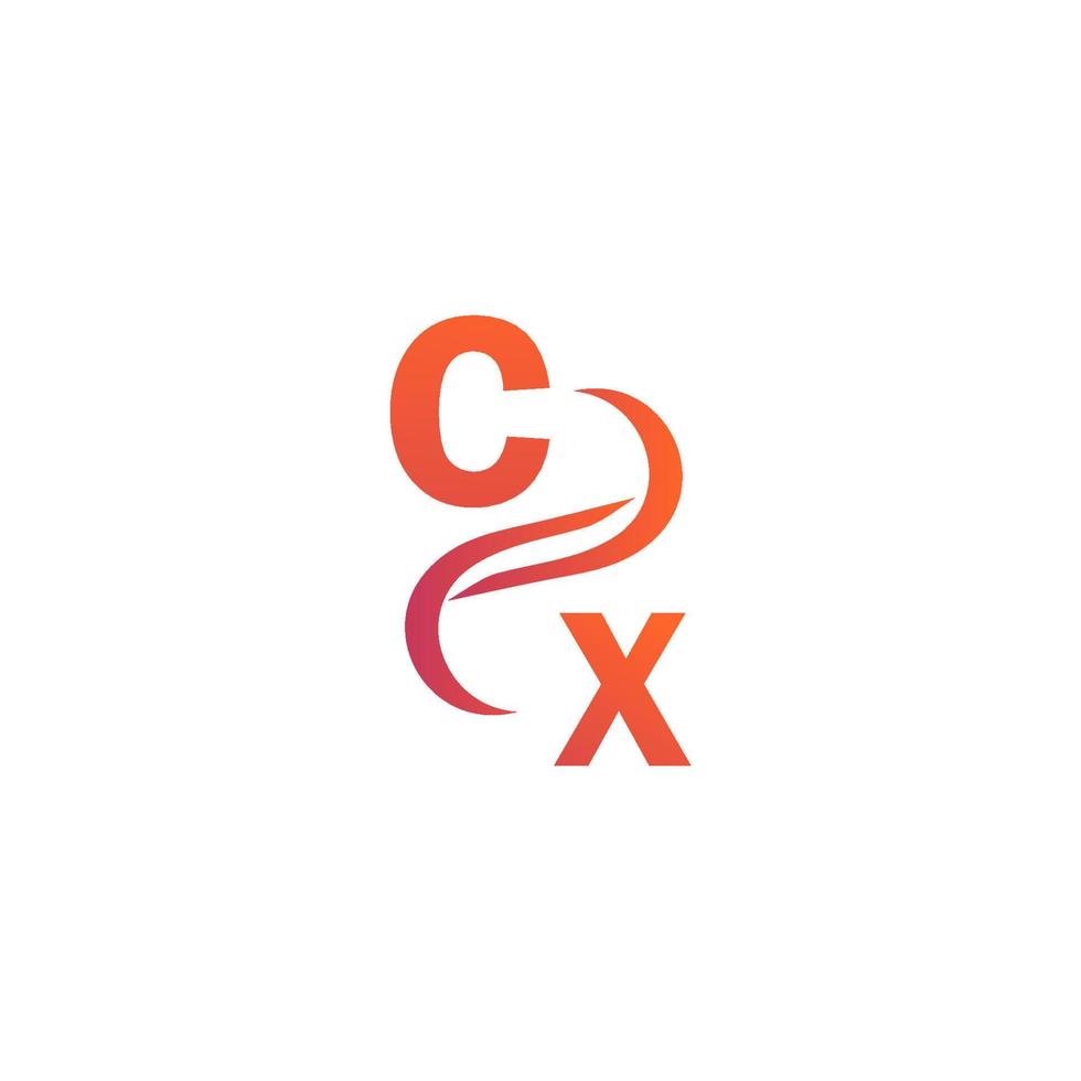 CX orange color logo design for your company vector