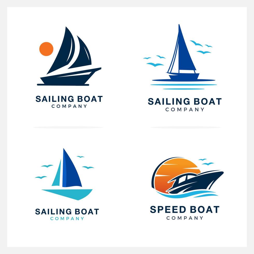 Boat Logo Design inspiration Graphic Branding Element for business and other company vector