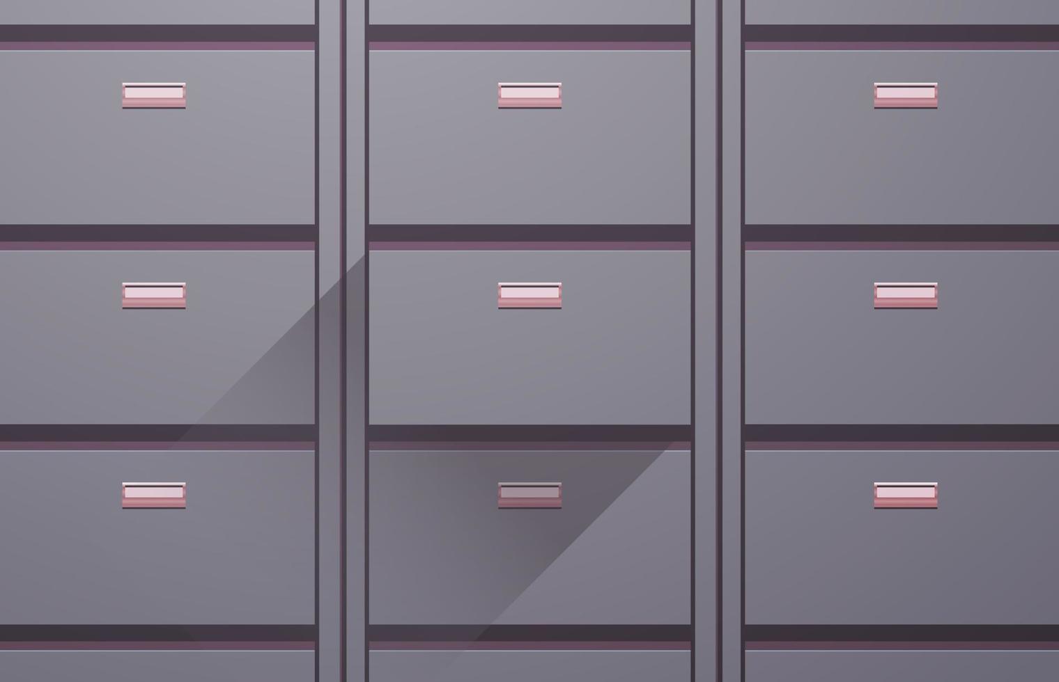 Office cabinet and document data archive storage folders for files business administration concept flat vector illustration.