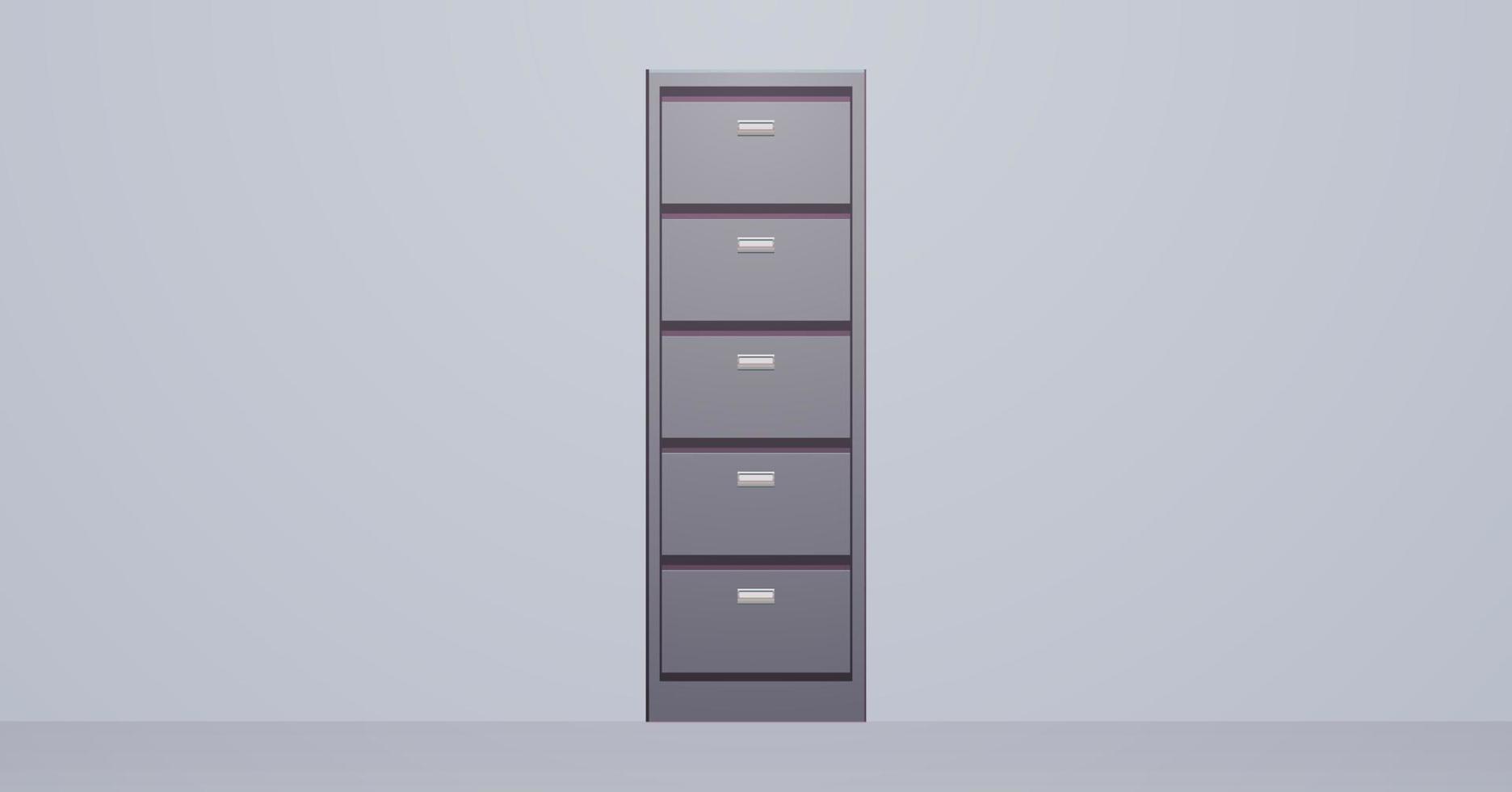 Office cabinet and document data archive storage folders for files business administration concept flat vector illustration.