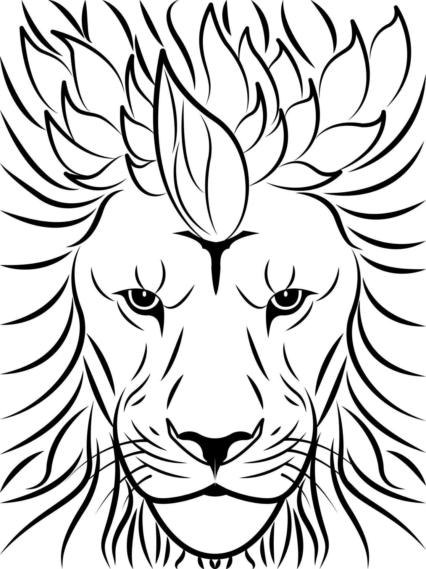 Colour Paper Lion Sketch Size A4