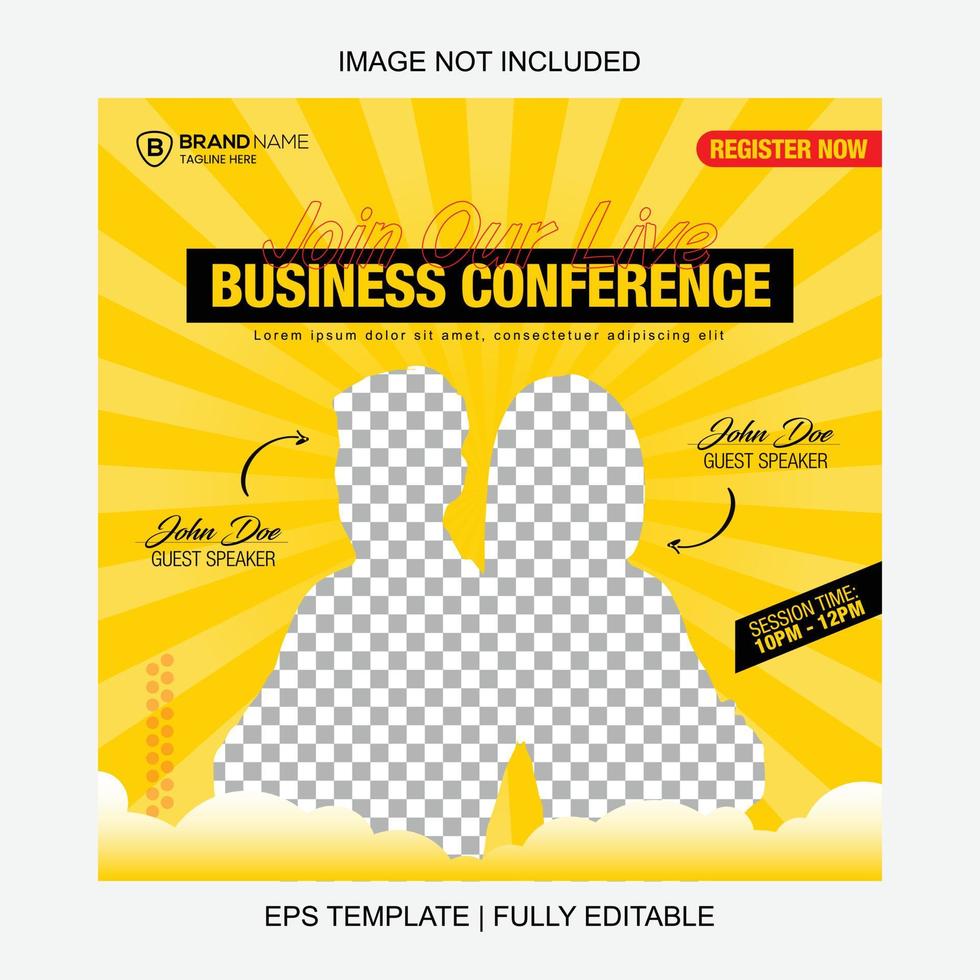 Social Media Business Conference Post Template Design vector