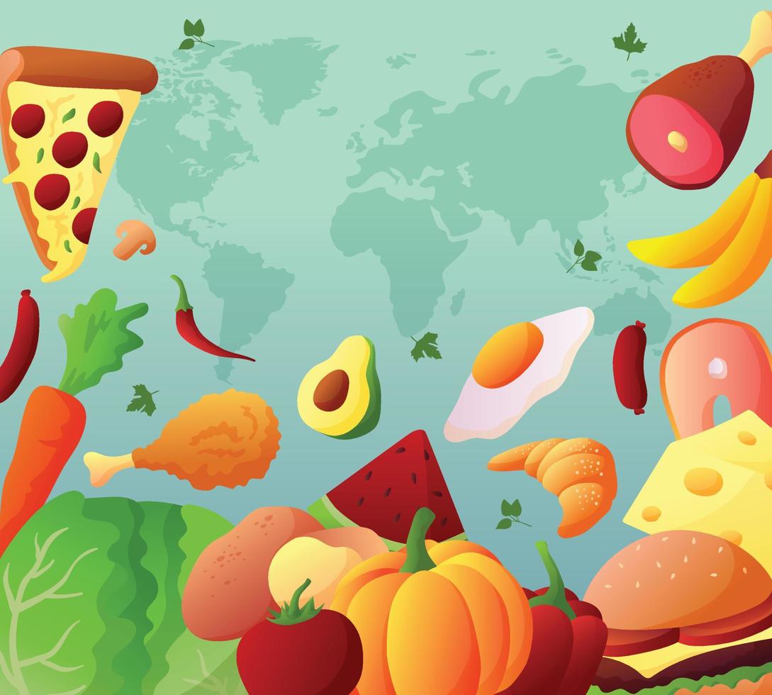 International Food Day Background vector