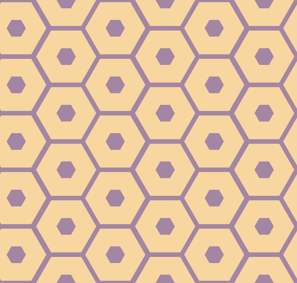 Vector seamless pattern of simple geometric shapes. Repeating endless ornament of hexagons.  Colorful abstract background, wallpaper
