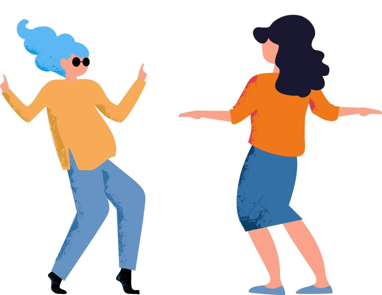 Dancing people. The couple is dancing. Silhouette characters in dance pose enjoy party vector