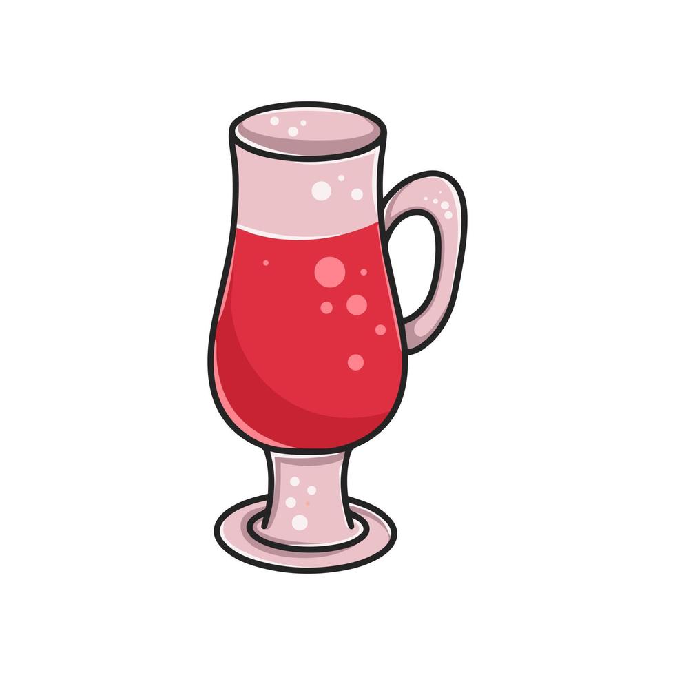 taza de vidrio con vino caliente vector