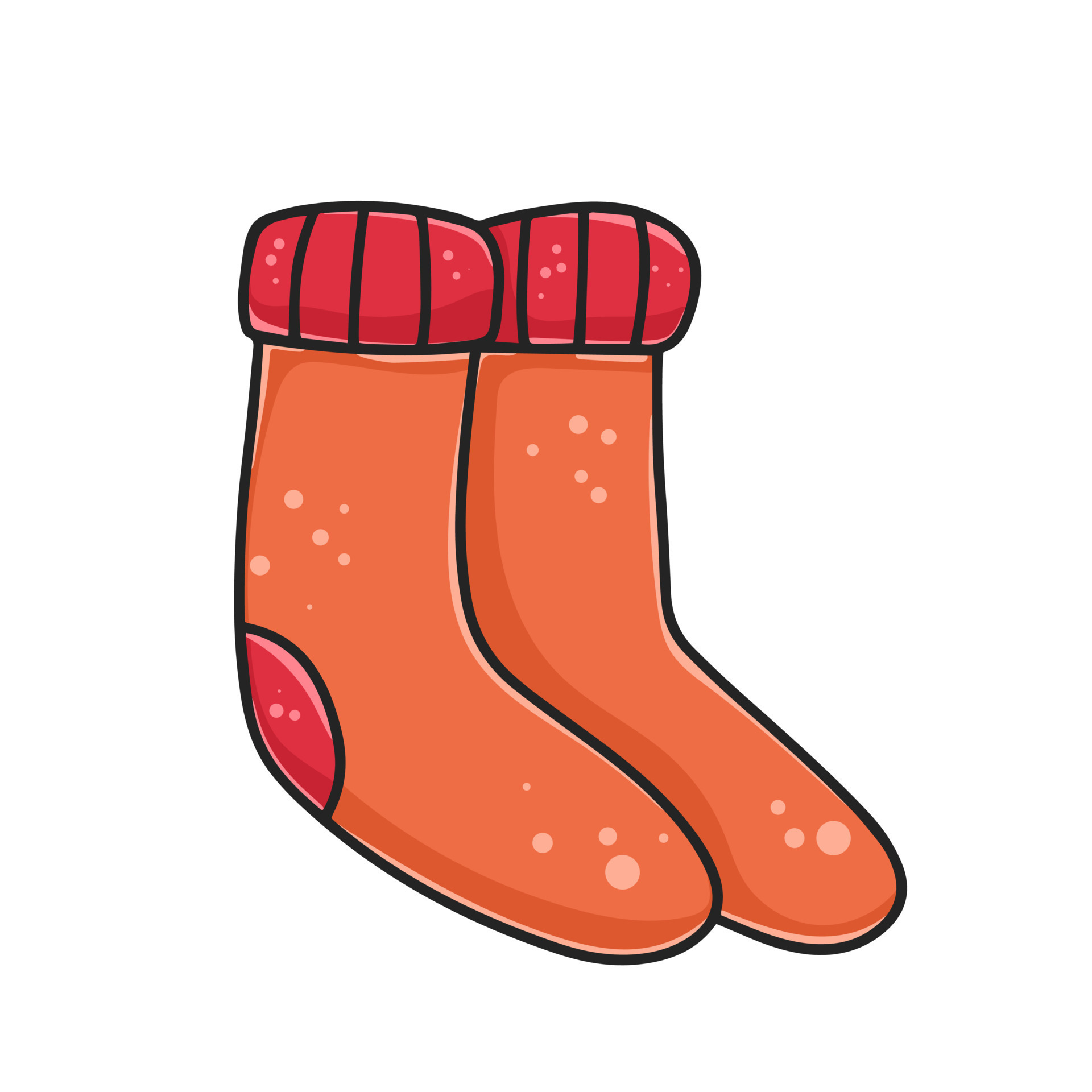 Pair of knitted woolen socks cartoon clipart 11858848 Vector Art