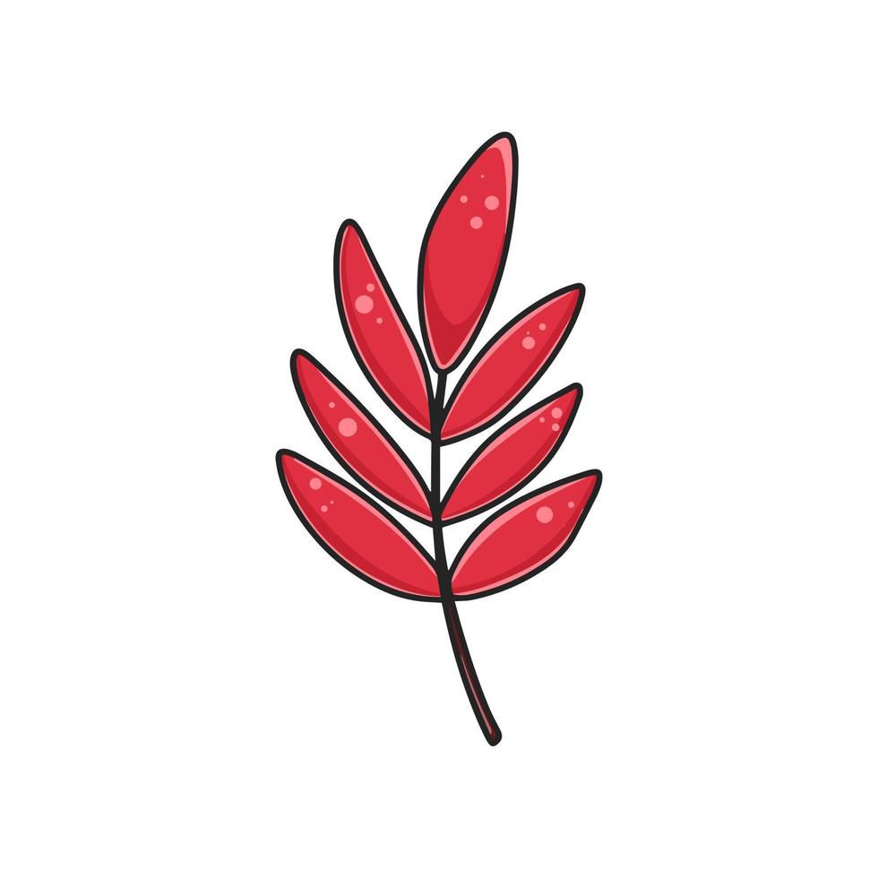 Imágenes Prediseñadas de hoja de árbol de serbal rojo vector