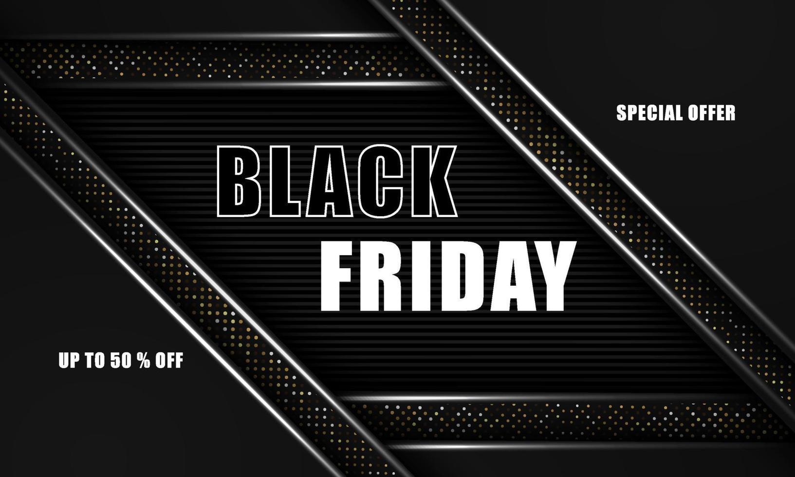 50 Percent Black Friday Sale Template background, luxury and modern, good for promotion vector