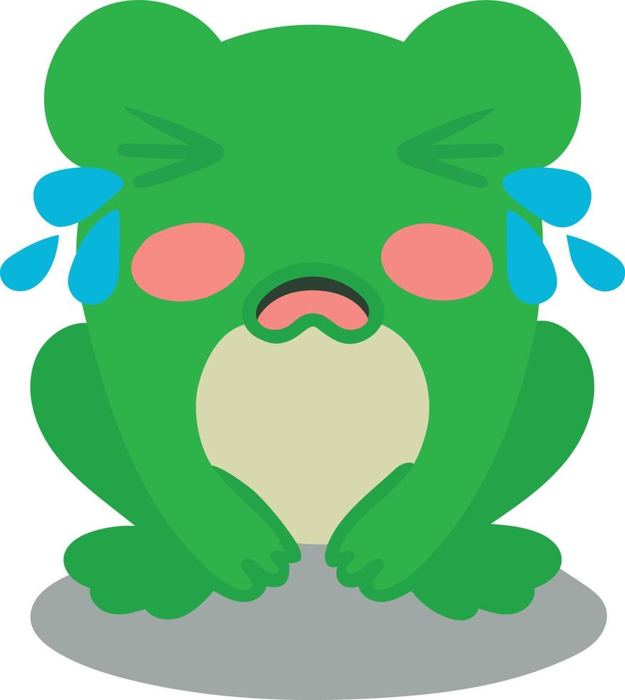 Cute frog crying on white background. Vector illustration. Design element for banner menu poster posters