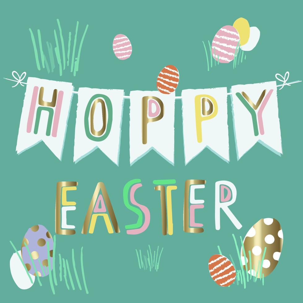 Hoppy Easter eggs sign badge vector