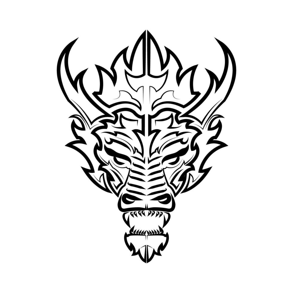 Line art vector of A dragon head. Can be used to make a logo Or decorative items
