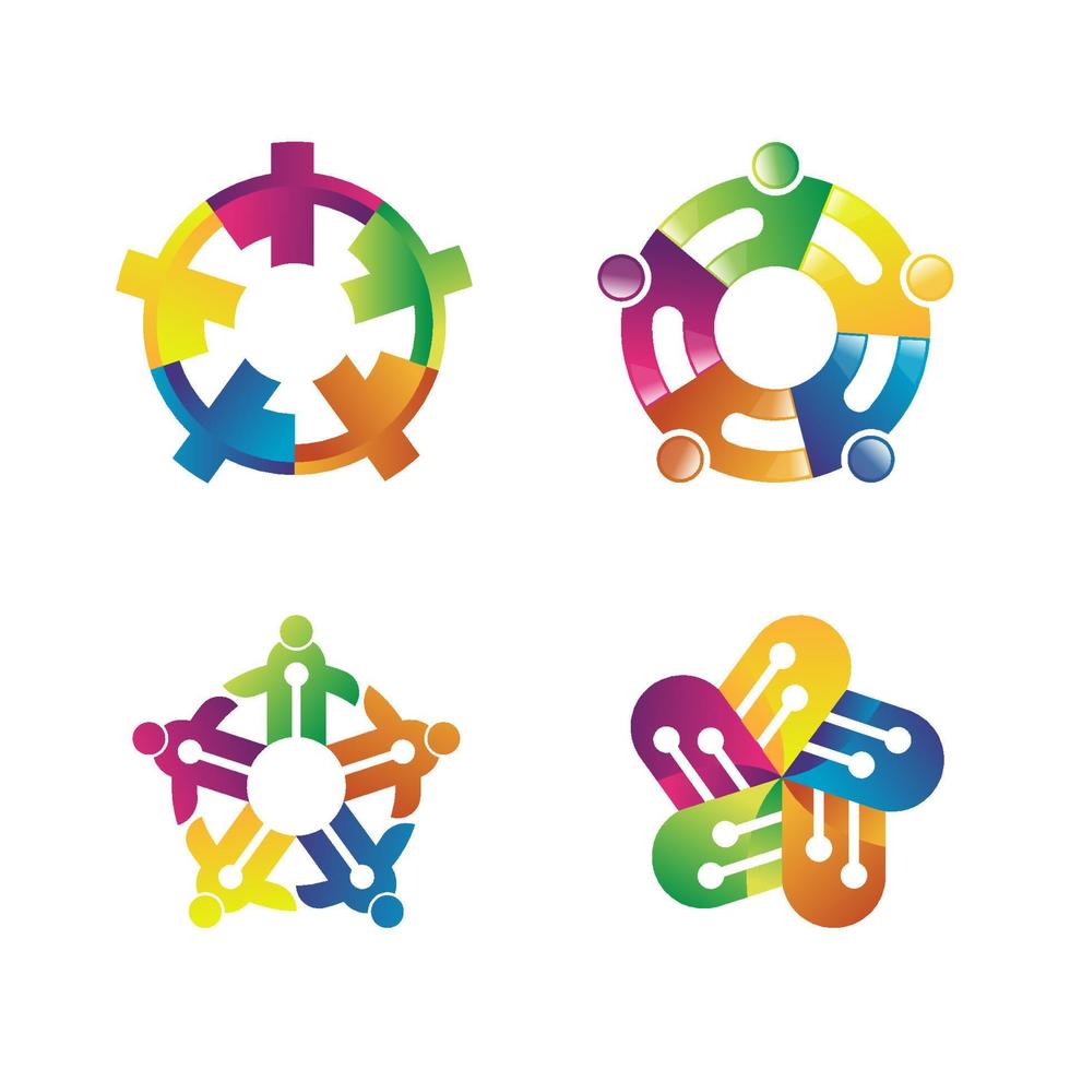 Abstract community logo. Colorful community logo. People logo. Community vector logo. Connection symbol vector illustration. Simple logo.