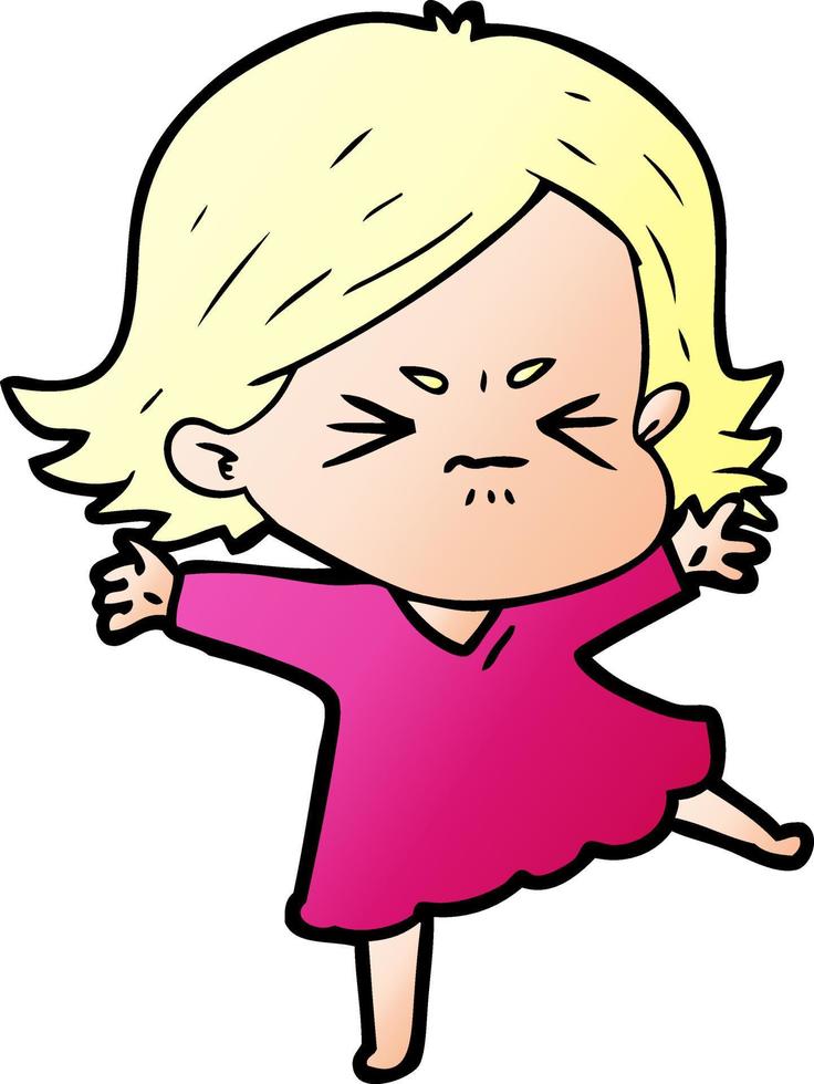 cartoon angry woman vector