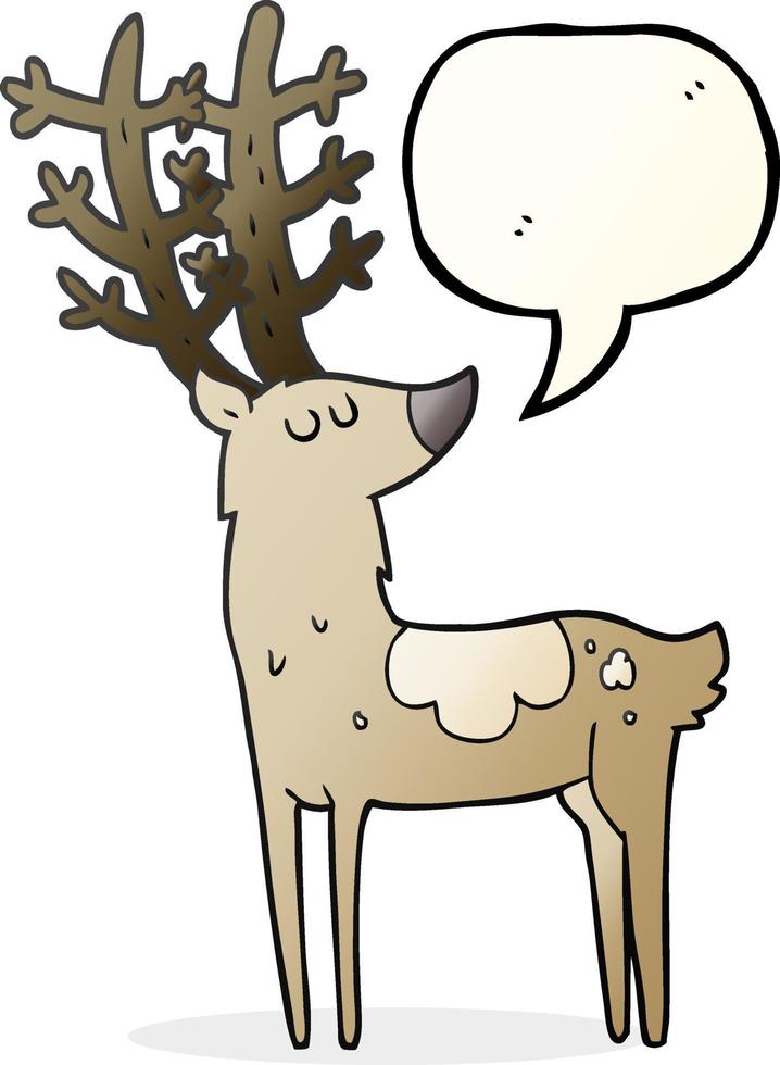 freehand drawn speech bubble cartoon stag vector