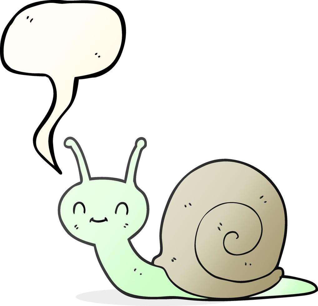 freehand drawn speech bubble cartoon cute snail vector