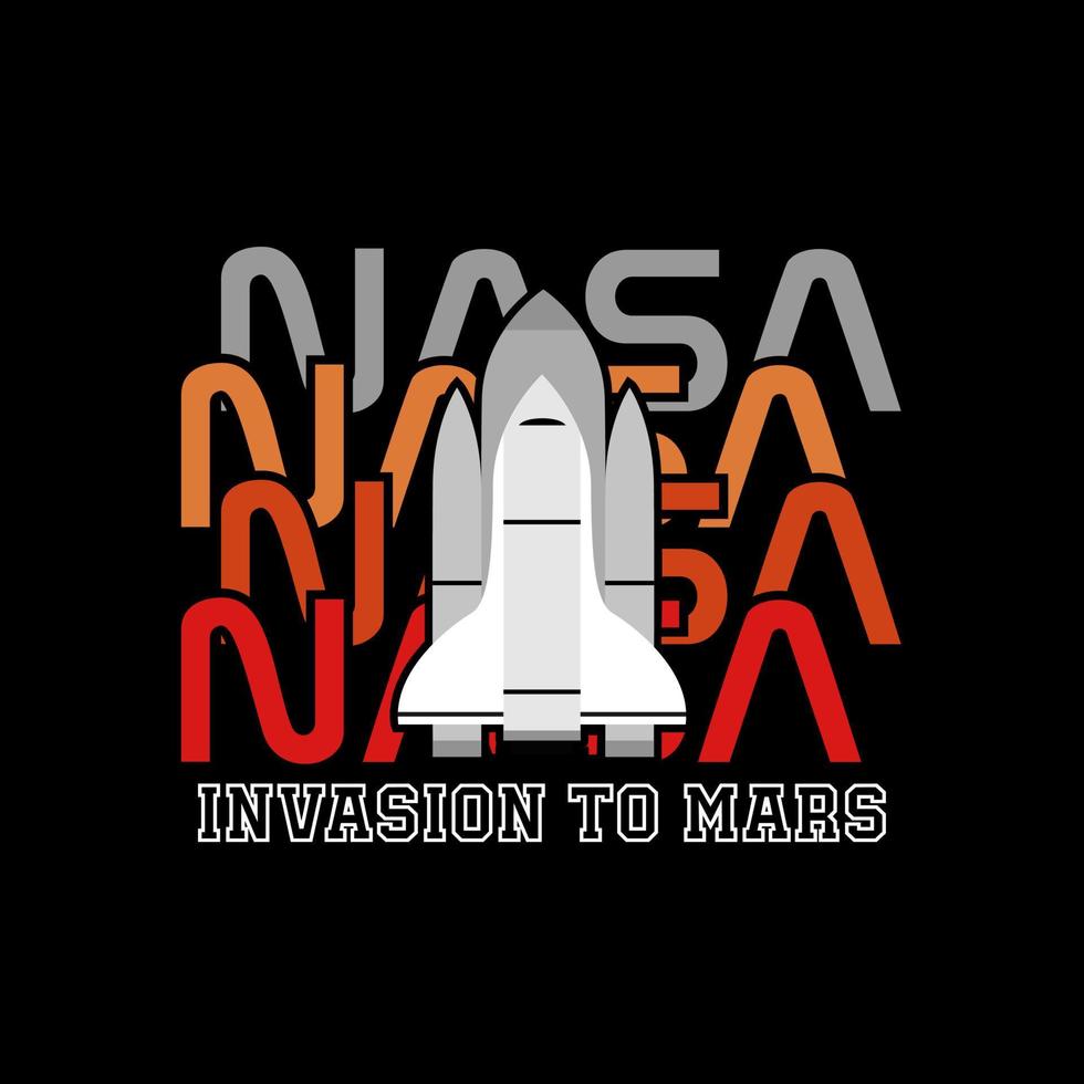 rocket ship going to mars simple vintage vector