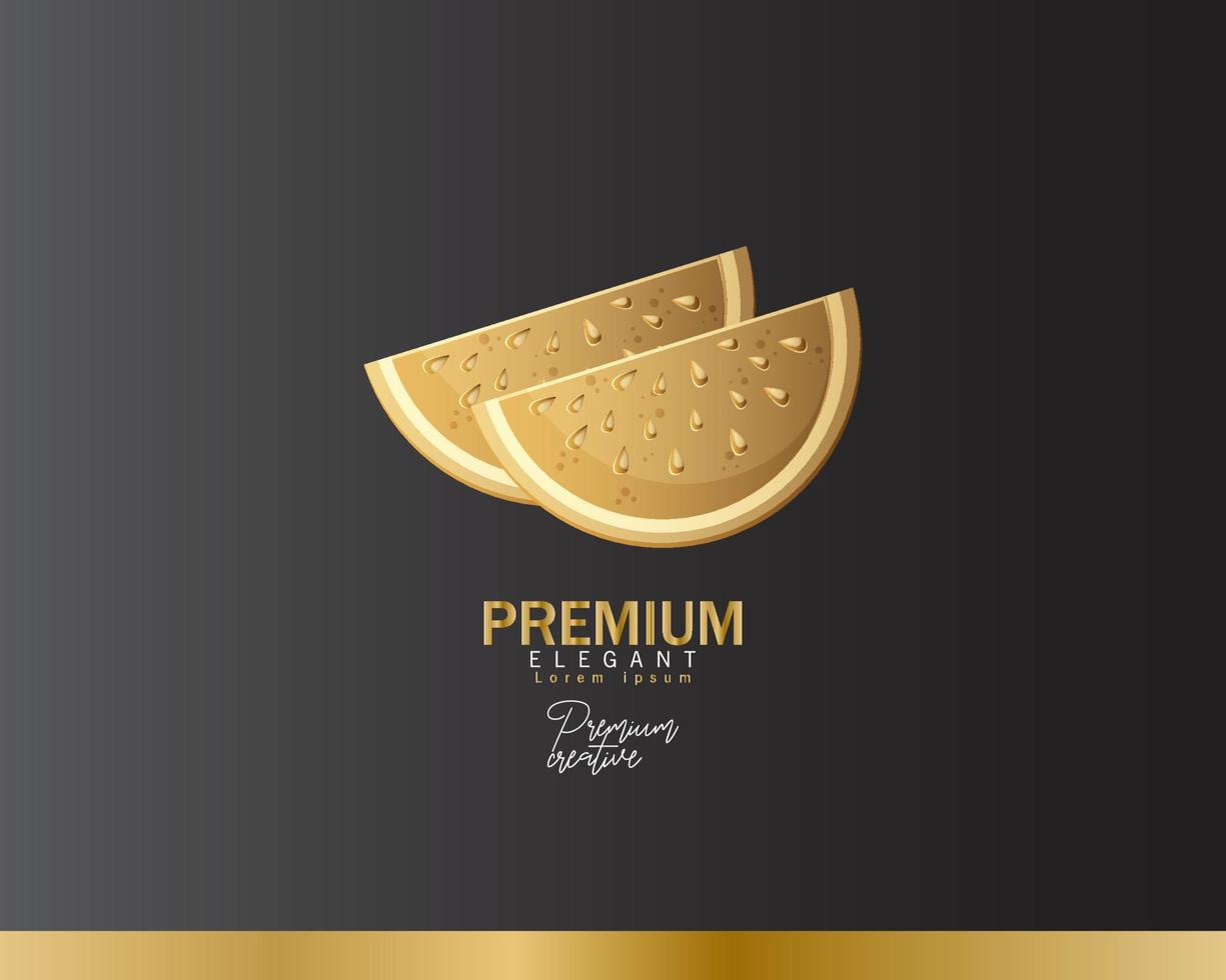 lemon slice logo, simple and elegant luxury logo vector